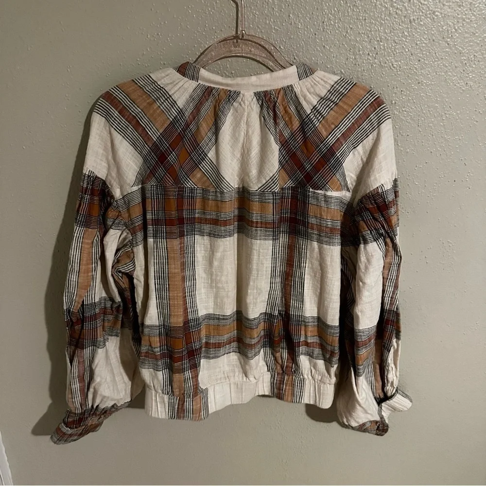 Free People Mattie Plaid Bomber Jacket